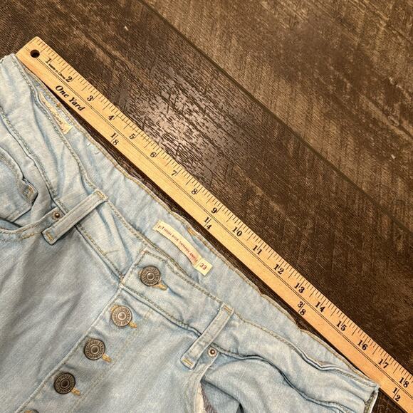 Levi's Women's Button Front 721 High Rise Ankle Skinny Jeans Light Wash Size 33 - Picture 6 of 8